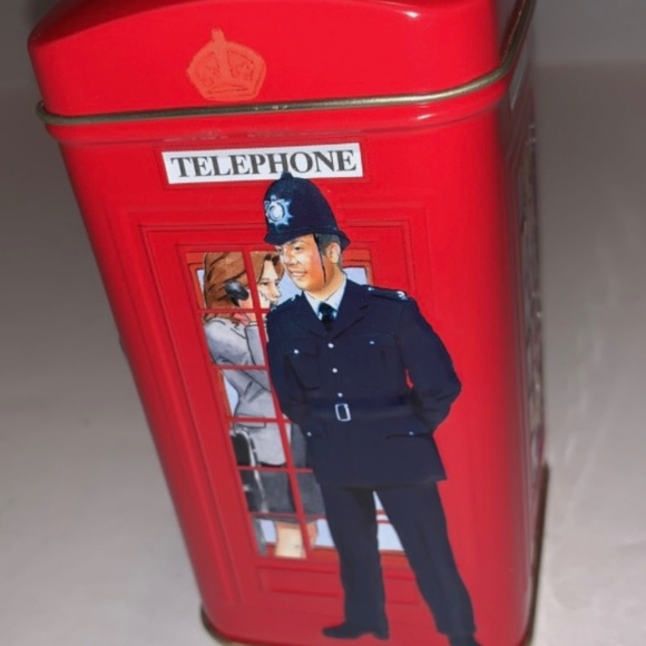 Ahmad London English Breakfast Tea Telephone Box Tin Coin Bank Red Collectible - Picture 1 of 7